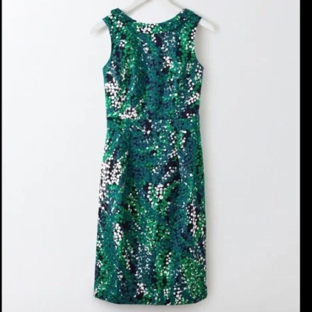 Boden Martha Dress Drake Wisteria Green Sheath Sz 8R - Picture 2 of 9